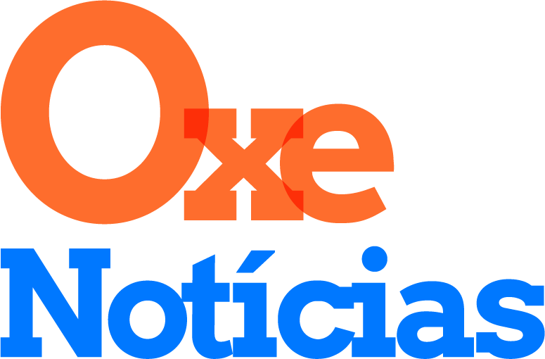 oxe em laranja e Notícias em baixo escrito em azul