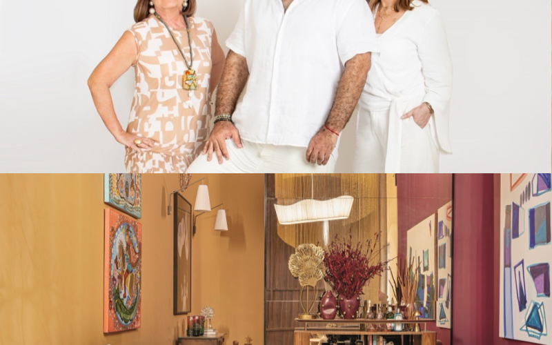 Assinado por Anete Bacelar, Celeste Leão e Pedro Mahcario, ambiente propõe uma experiência sensorial marcada por ancestralidade, acolhimento e expressividade artística