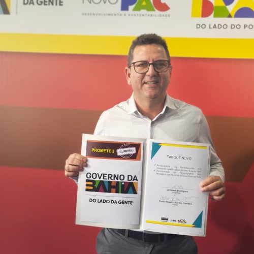 Apoiamos Jerônimo com 82% dos votos e estaremos juntos novamente”, diz prefeito de Tanque Novo durante anúncio de investimentos para cidades baianas